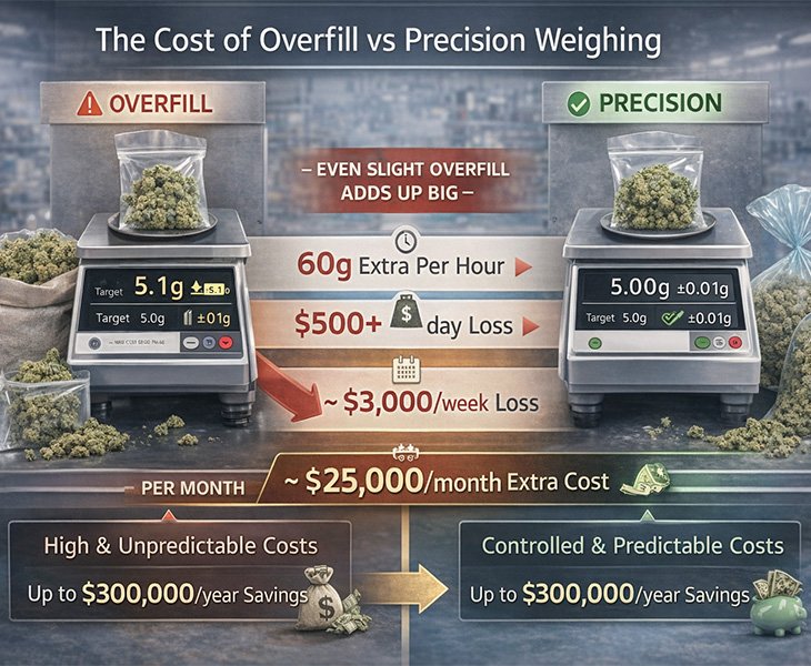 2 Cannabis flower packaging machine Precision Weighing & Profit Control