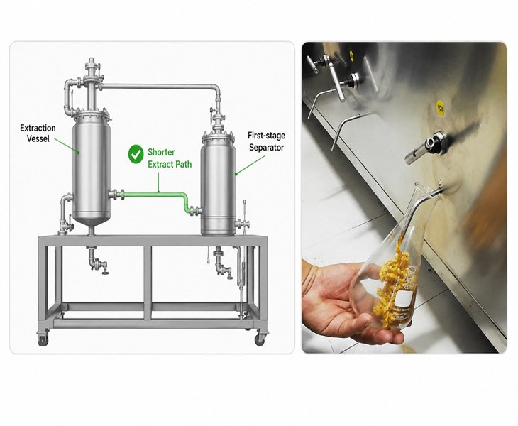 SFE CO2 extraction equipment separators and collection design