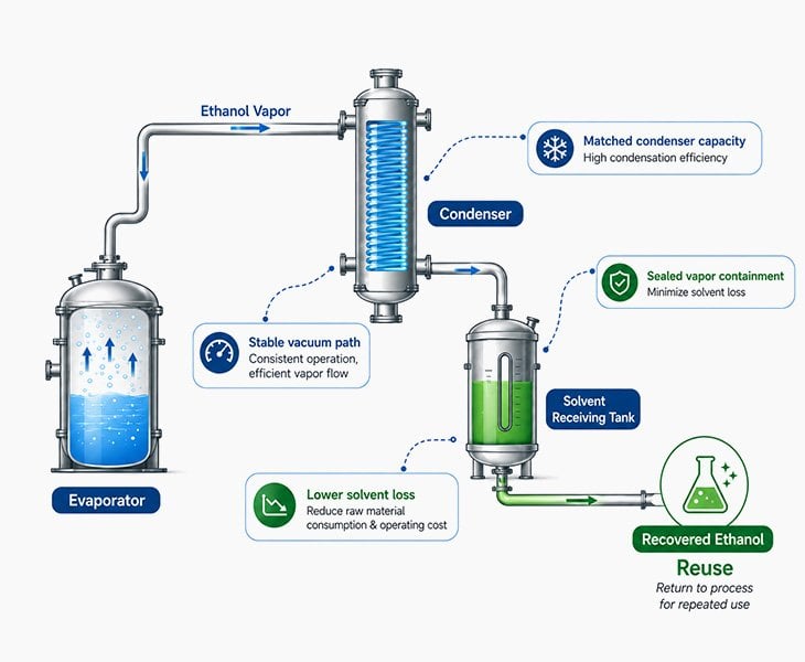 ethanol recovery condenser receiving tank