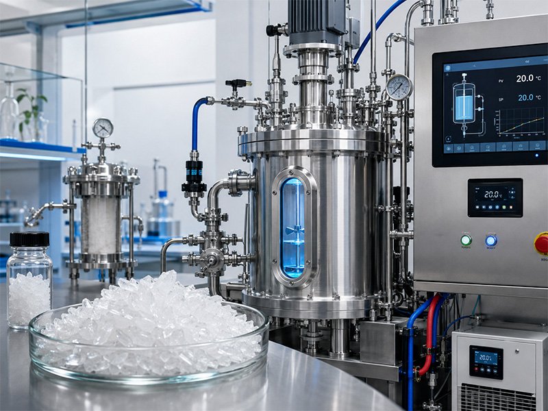 Crystal controlled reactor temperature control